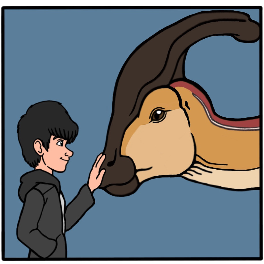JMan Petting Parasaurolophus in Jurassic World by JManTheAngel2 on ...