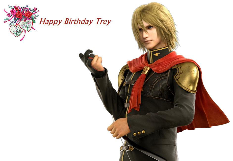 Illustration showing vibrant Happy Birthday Trey greeting with artistic flair