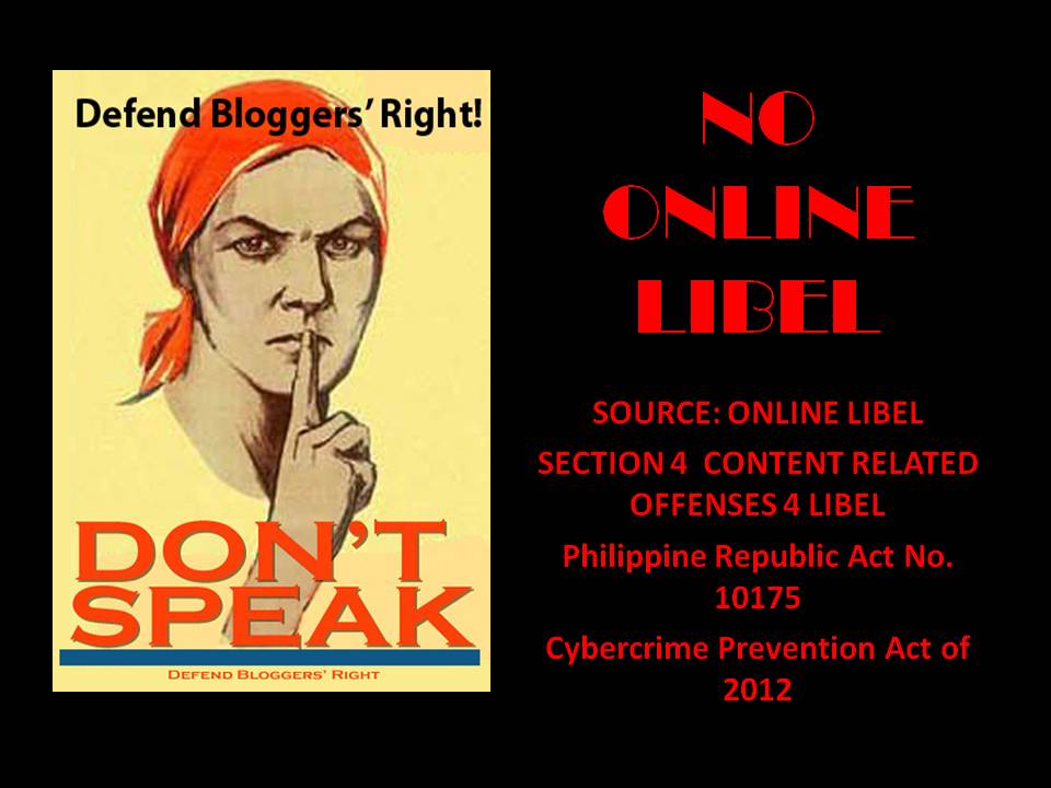 NO  TO ONLINE LIBEL PHILIPPINE SITUATION