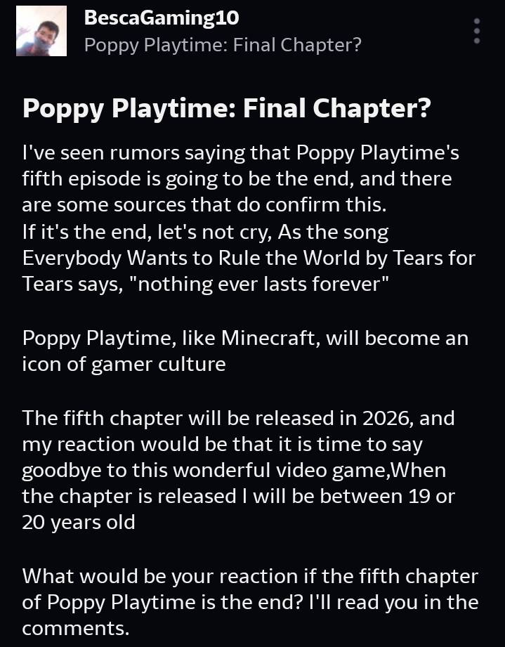 Poppy Playtime: Final Chapter?