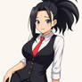 Momo Yaoyorozu in a tux