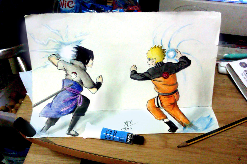 Naruto  Sasuke 3D drawing