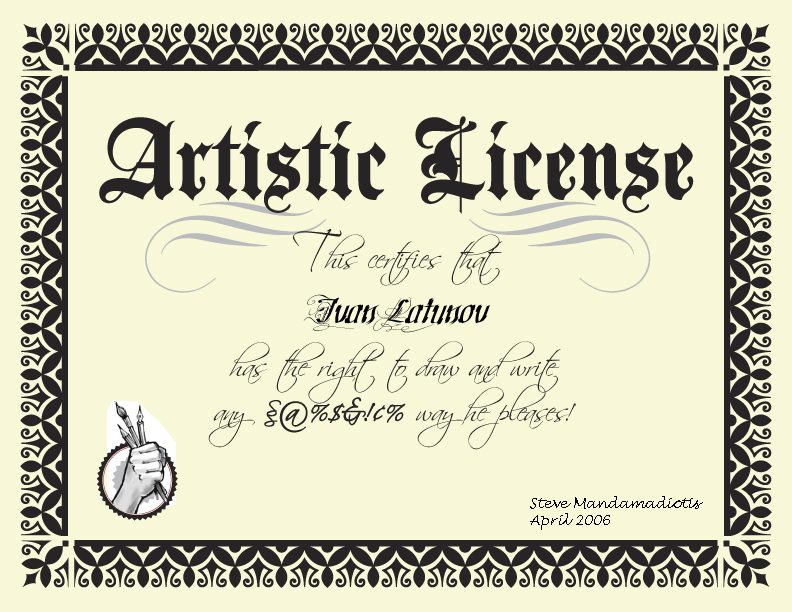My Artistic License