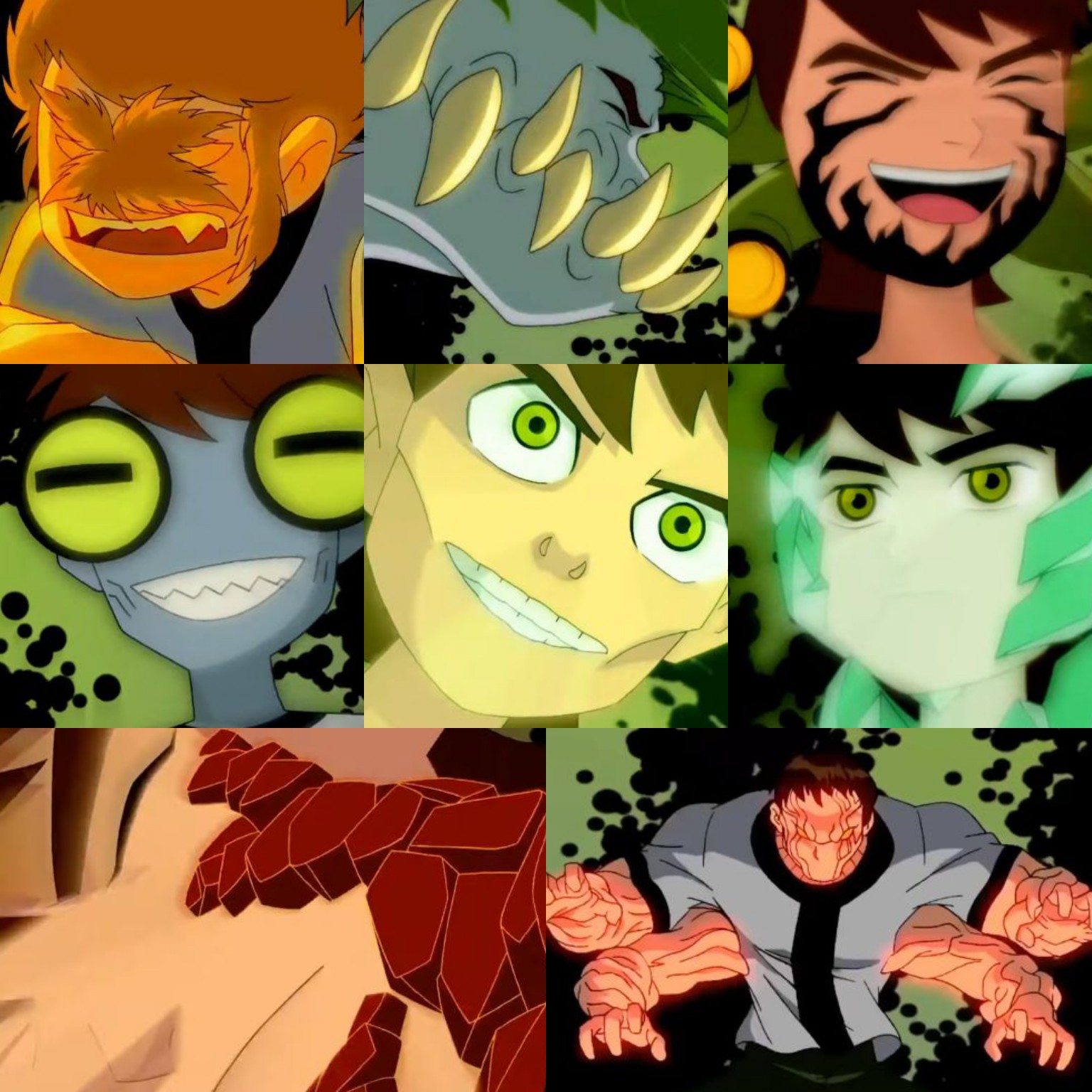 BEN 10 (Reboot) ALL ALIENS Transformations 