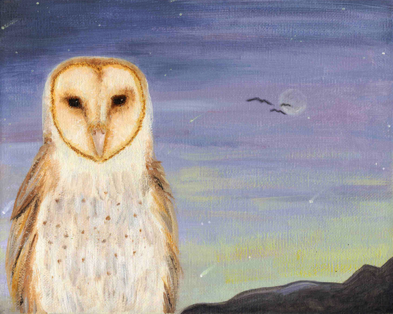 Barn Owl Totem Painting By Snailbird On Deviantart
