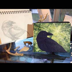 Raven Totem Painting - WIP