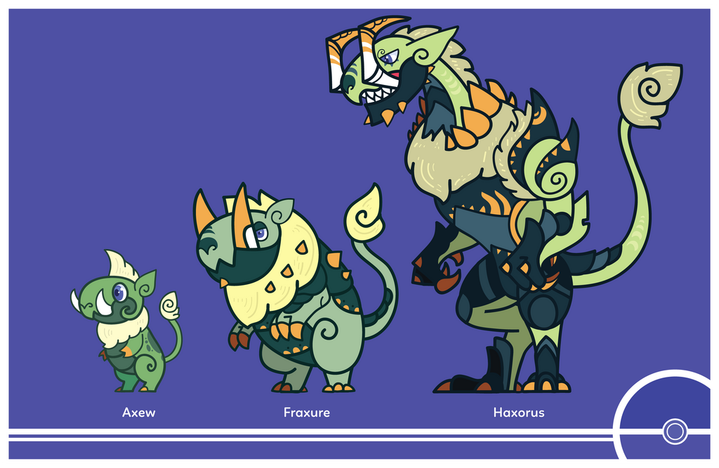Pokemon #610-611-612 by Cosmopoliturtle on DeviantArt