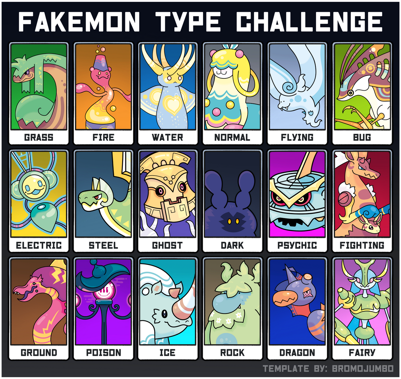 Fakemon Type Challenge by Cosmopoliturtle on DeviantArt