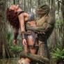 Red Sonja vs Lizard Monster