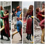 Scarlet Witch vs Jean Grey Exchanging Bearhugs