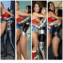 Cyborg-Fembot crushing Wonder woman in a bearhug