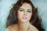1054. portrait oil by dry brush. Adriana Lima by yakovdedyk