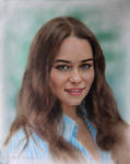 Emilia Clarke. 2021-51. Mixed media portrait by yakovdedyk