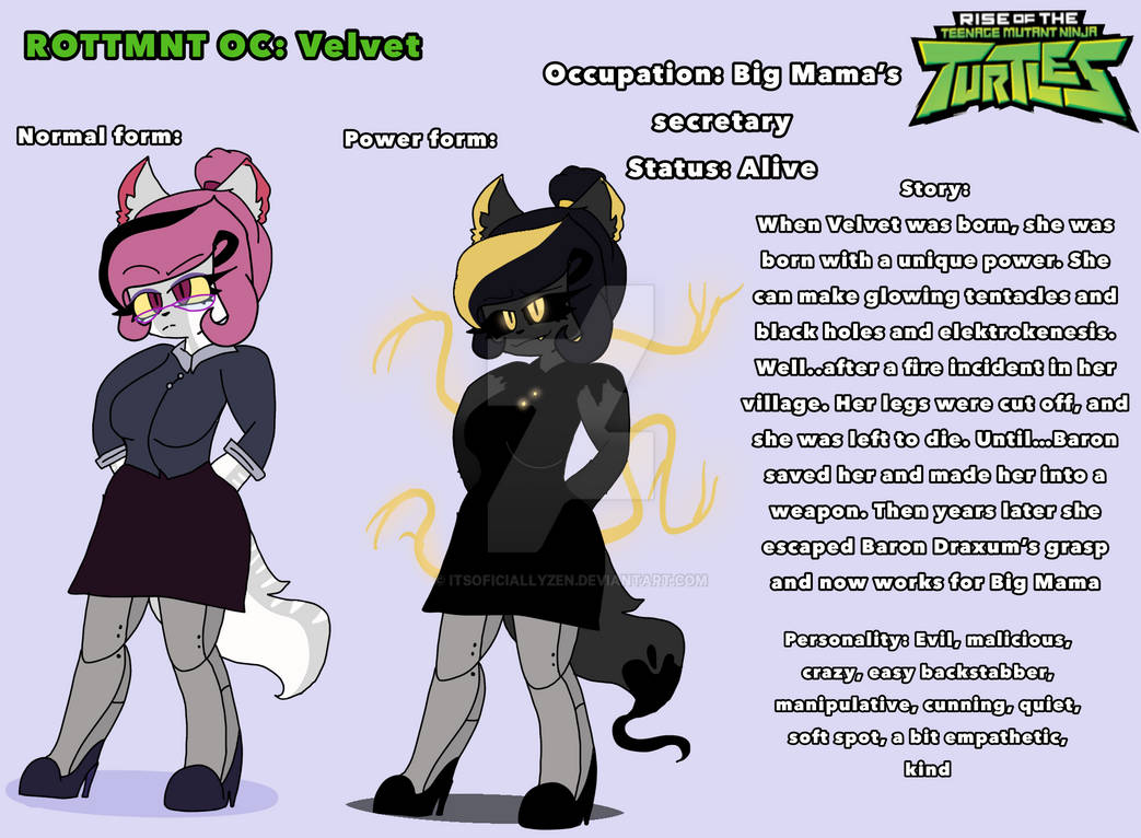 Karben Rottmnt Oc ROTTMNT OC: Velvet by ItsoficiallyZen on DeviantArt