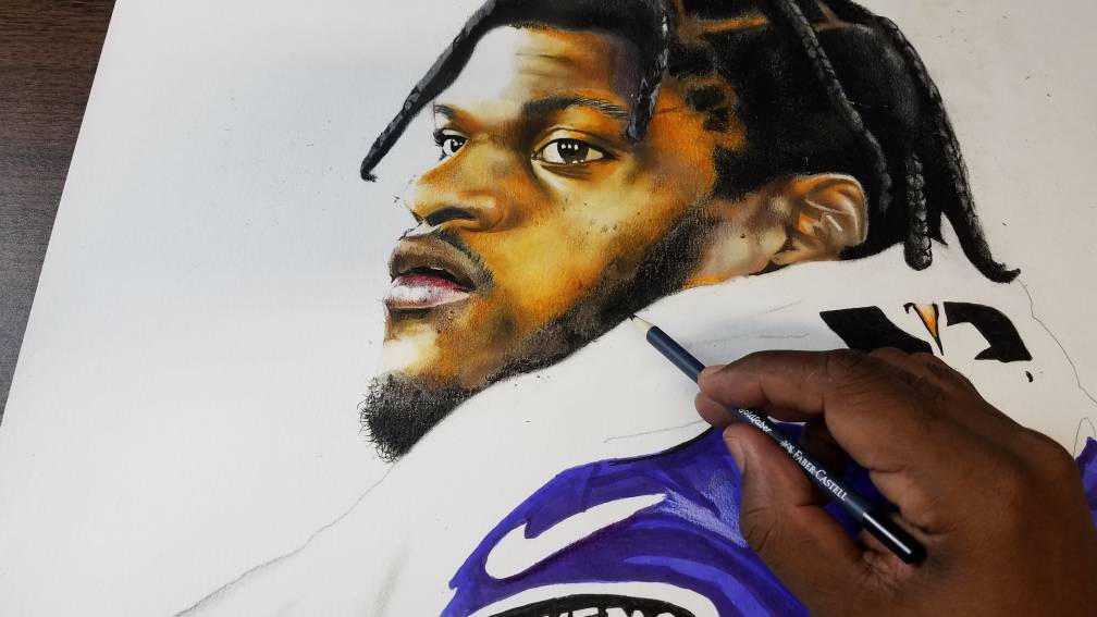 LAMAR JACKSON DRAWING by RobertSimmonsArt on DeviantArt