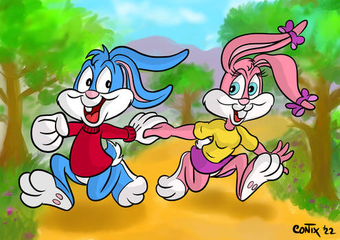 Buster and Babs running