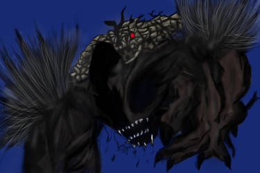 Dark Demon With a Rock Monster