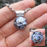 Blue marble with siver bail