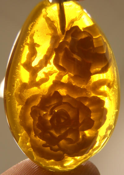 Two Lovers rose intaglio pendant by fairyfrog