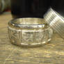 Mokume wedding rings Silver, Gold and Palladium
