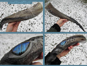 Winter Dragon drinking horn carving