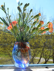 Furnace blown glass vase