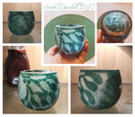 Mistletoe cameo glass vase by WeirdWondrous
