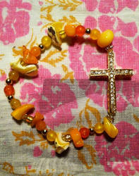 Sideways cross bracelet