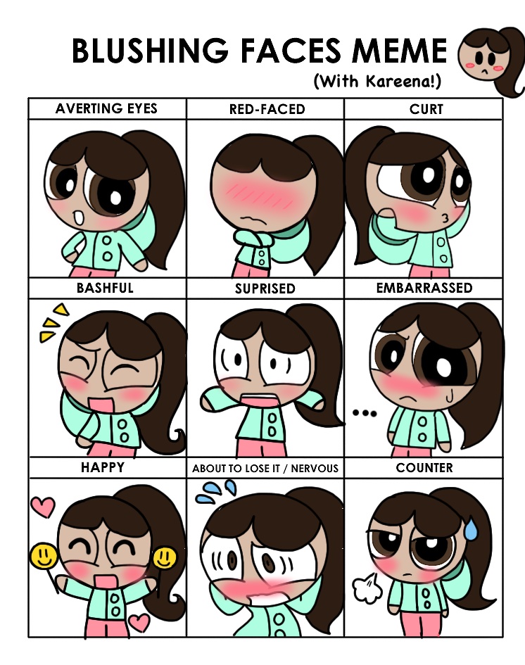 Deviantart Blushing Blushing meme (with me!) by Kareena08 on DeviantArt
