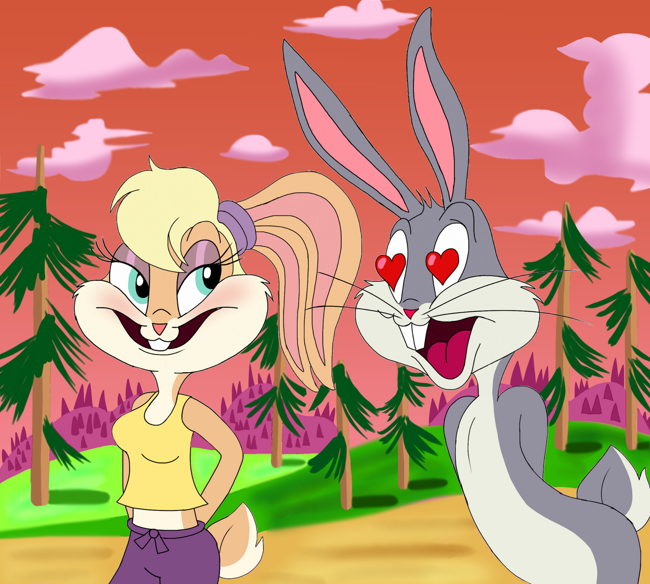 Bugs Bunny And Lola Drawing ~ Bunny Lola Bugs Looney Tunes Cartoon ...