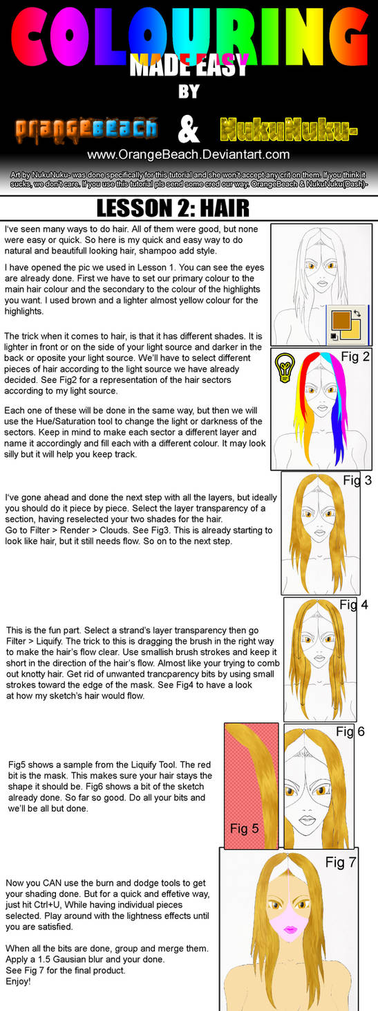 Colouring Tutorial - Hair by OrangeBeach on DeviantArt