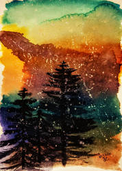 Watercolor trees