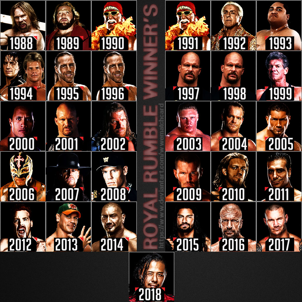 Royal Rumble Winner's 1988 - 2018 by WWEMatchCard on DeviantArt
