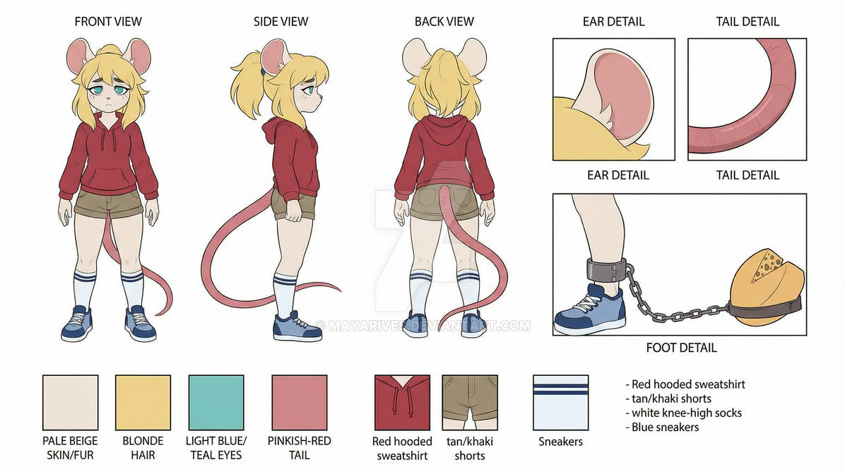 Furry Reference Sheet - Mouse Girl Fursona (LIORA) by mayarives on ...