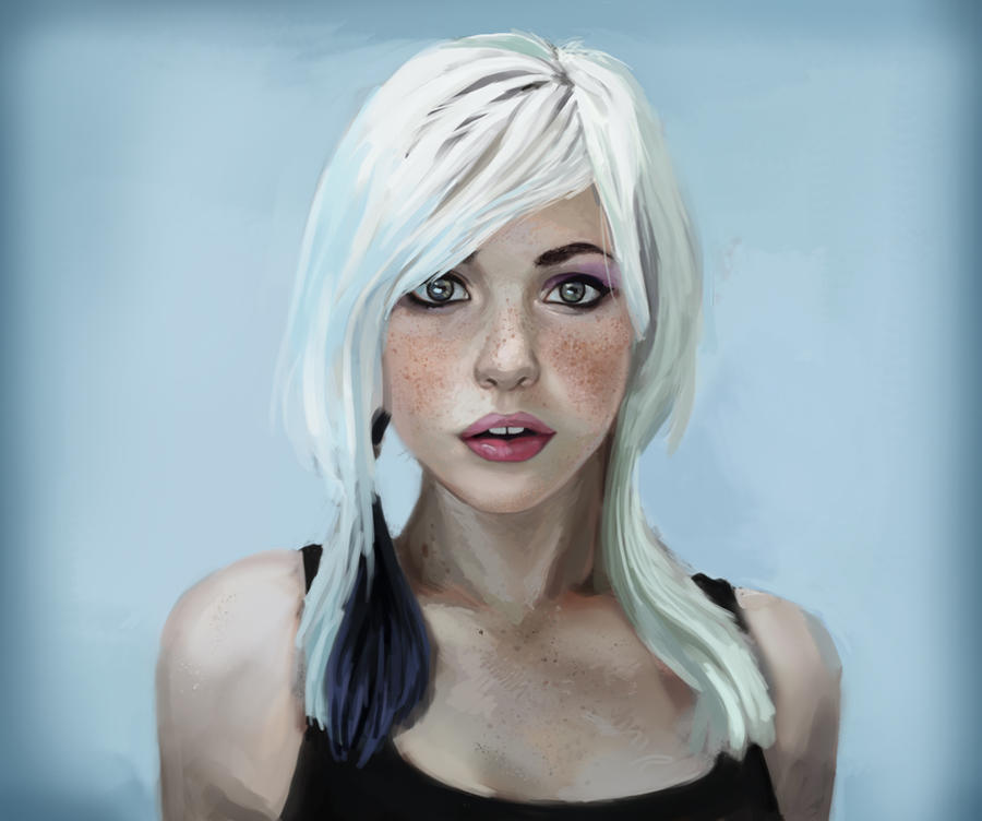 Whitehaired girl portrait