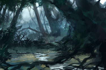 Blue jungle sketch