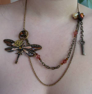 Steampunk Dragonfly Necklace