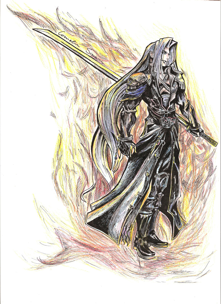 Sephiroth with Flames