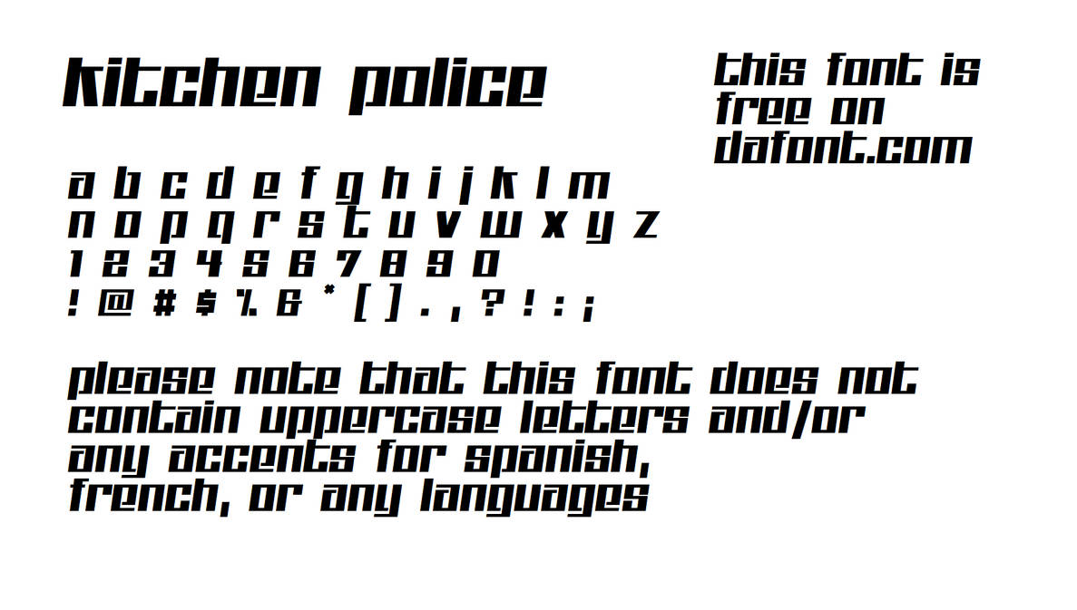 Kitchen Police font by OfficialKartoonz on DeviantArt
