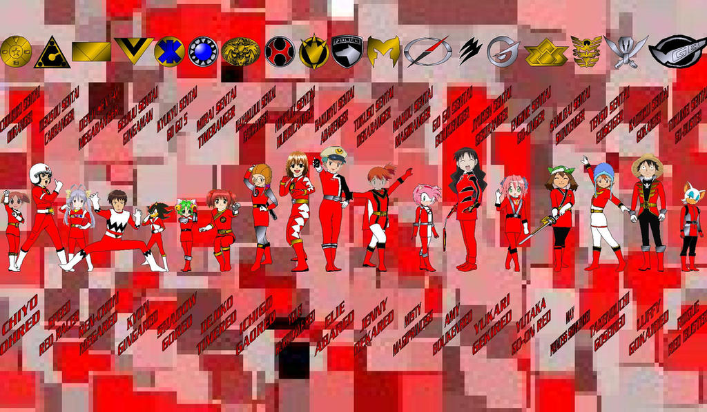 Anime Red Rangers pt. 2 for Otakudanny by RAatNYSBA on DeviantArt