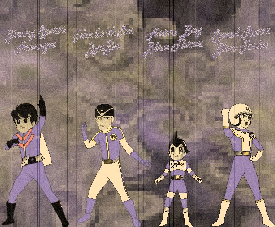 60's Anime Retro Blue Rangers for Andr-Uril