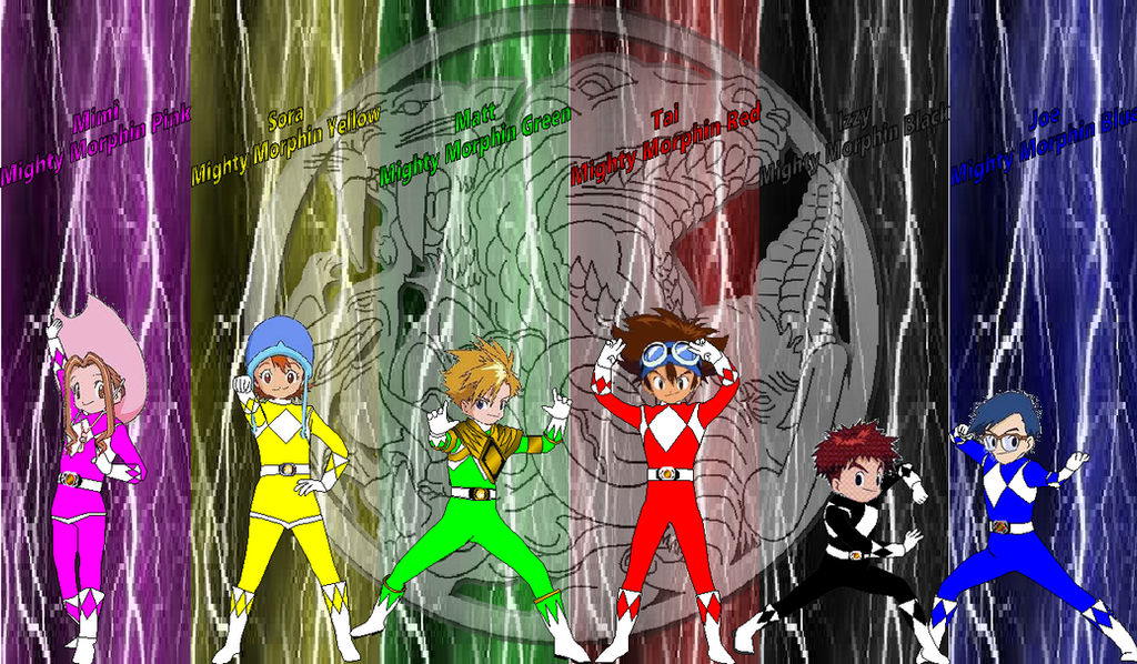 Power Rangers Digimon Frontier Deviantart Digimon 01 MMPR for PinkRangerFan by RAatNYSBA on DeviantArt