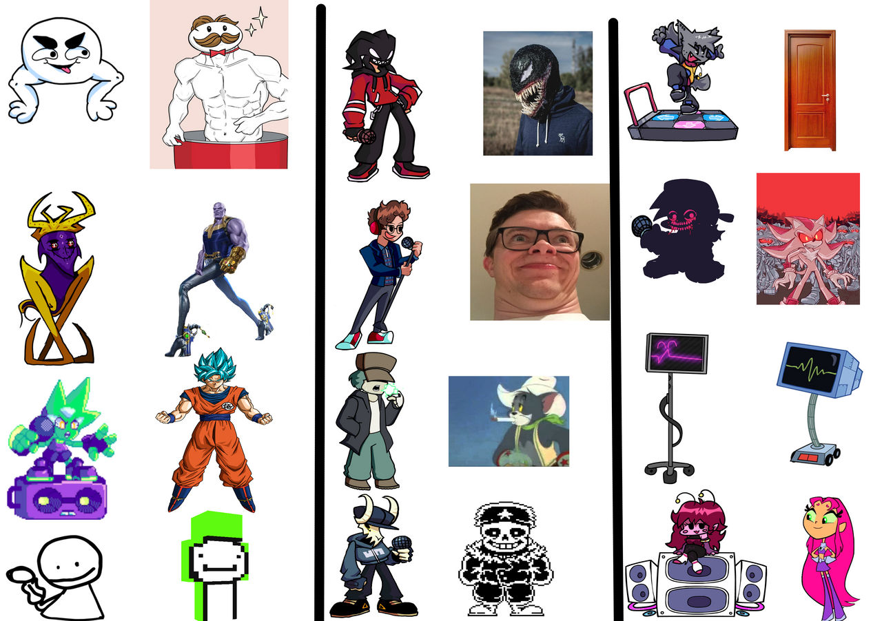 I found this on the FNF mod wiki. They're Minus variants of these  characters. - Imgflip