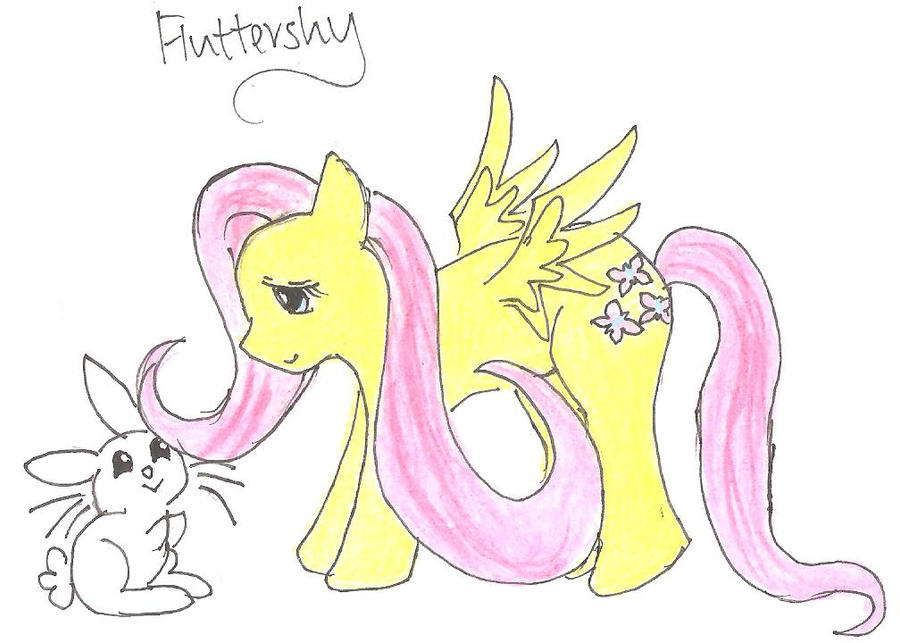 Fluttershy and Angel Bunny by RatPackSwaggaH on DeviantArt