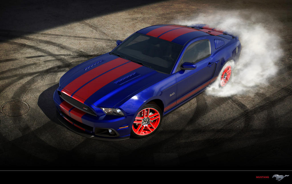 Ford Mustang Gt Blue Red By Paho95 On Deviantart