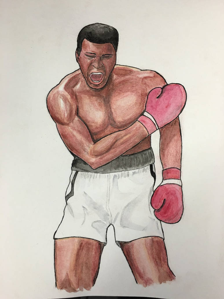 Muhammad Ali Color Small Muhammad Ali in water color by arlewis05 on DeviantArt