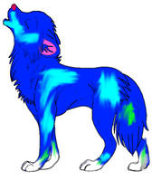 Howling blue wolf