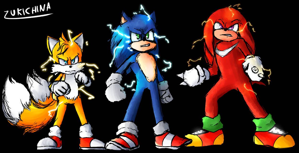 Sonic, Tails and Knuckles from the movie by Zukichina on DeviantArt