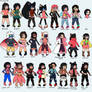 All versions of Zukichina with outfits