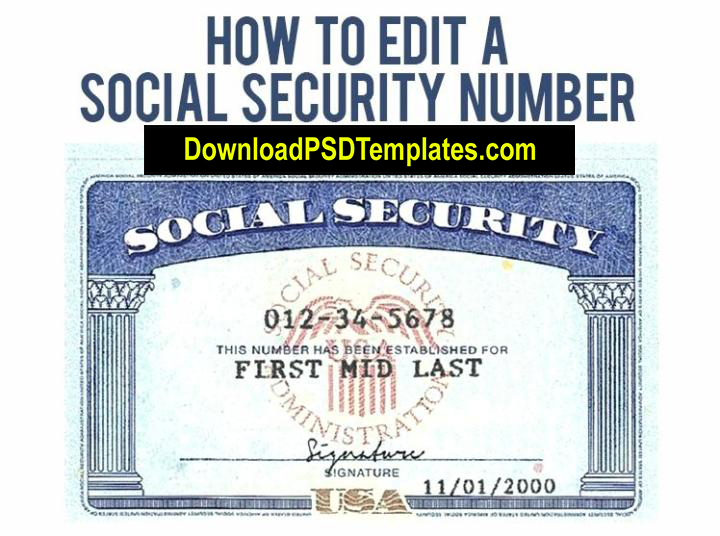 Free Social Security Card Template Photoshop